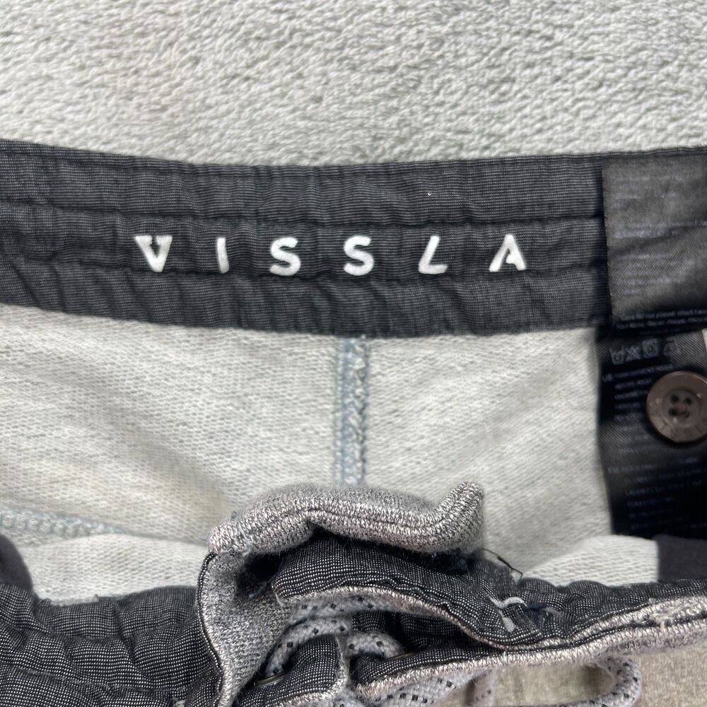 Vissla Mocha Sofa Surfer Board Shorts Mens Medium Gray Blue Striped Swimwear - Picture 5 of 11